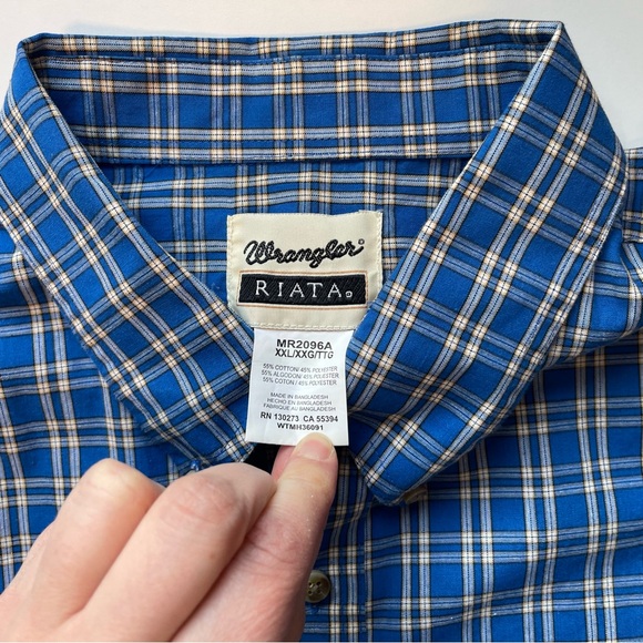 Wrangler Riata Plaid Short Sleeve - Lightweight & Breathable - Size XXL - Picture 7 of 8
